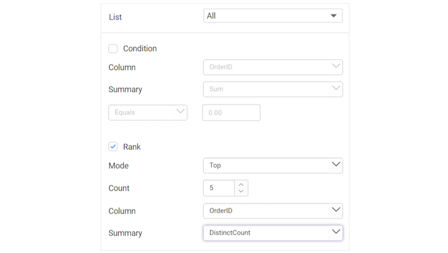 Apply filter to the data bounded to a specific widget.