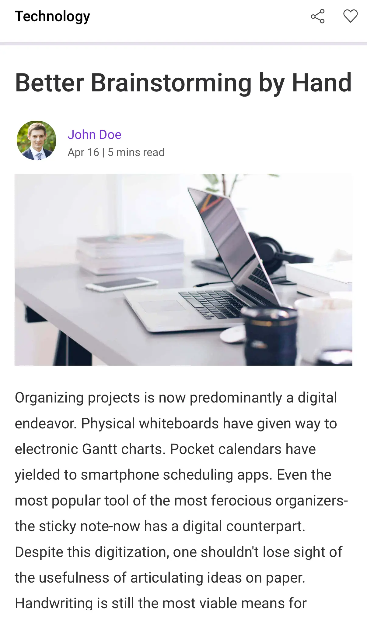 Article detail with comments