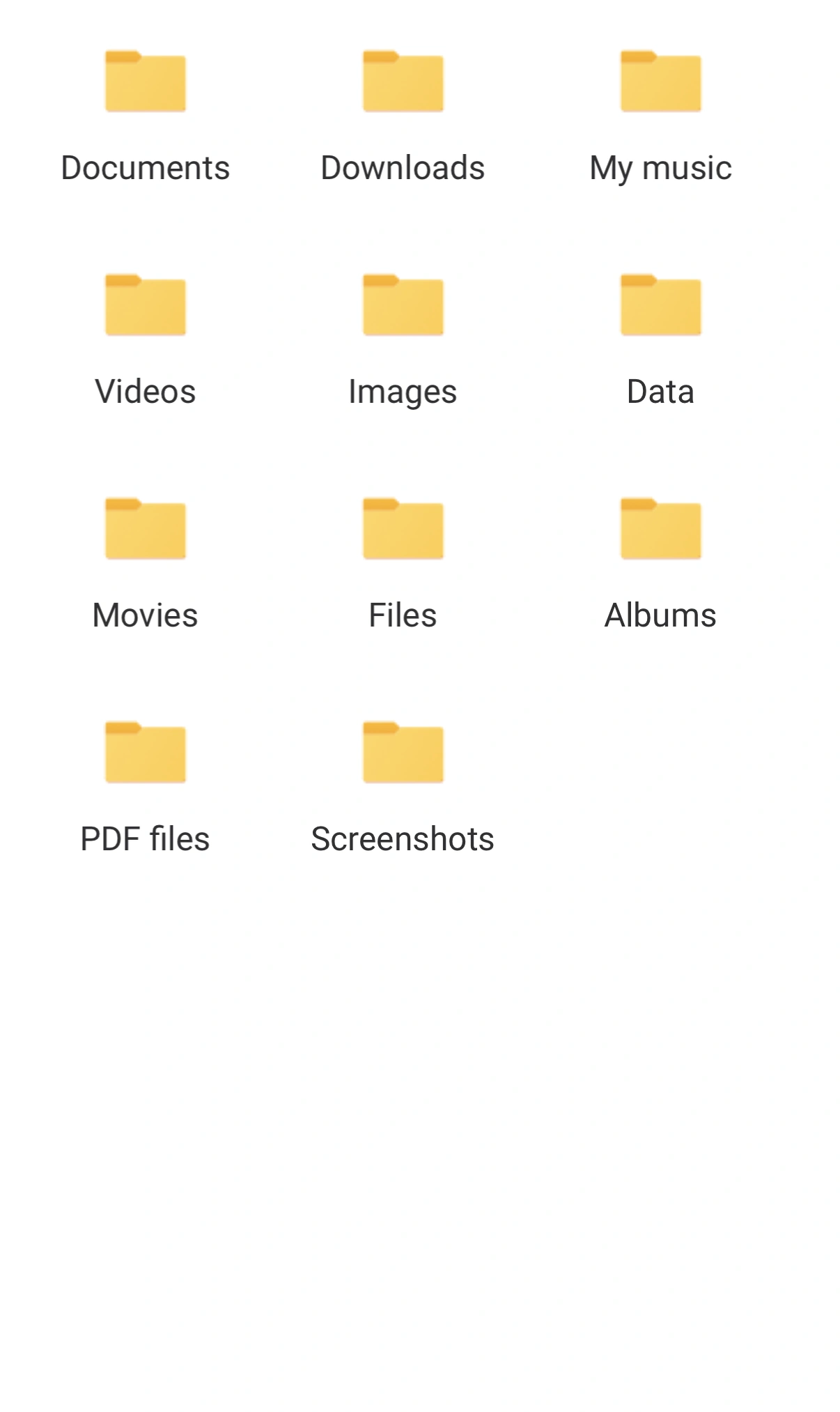 File explorer grid