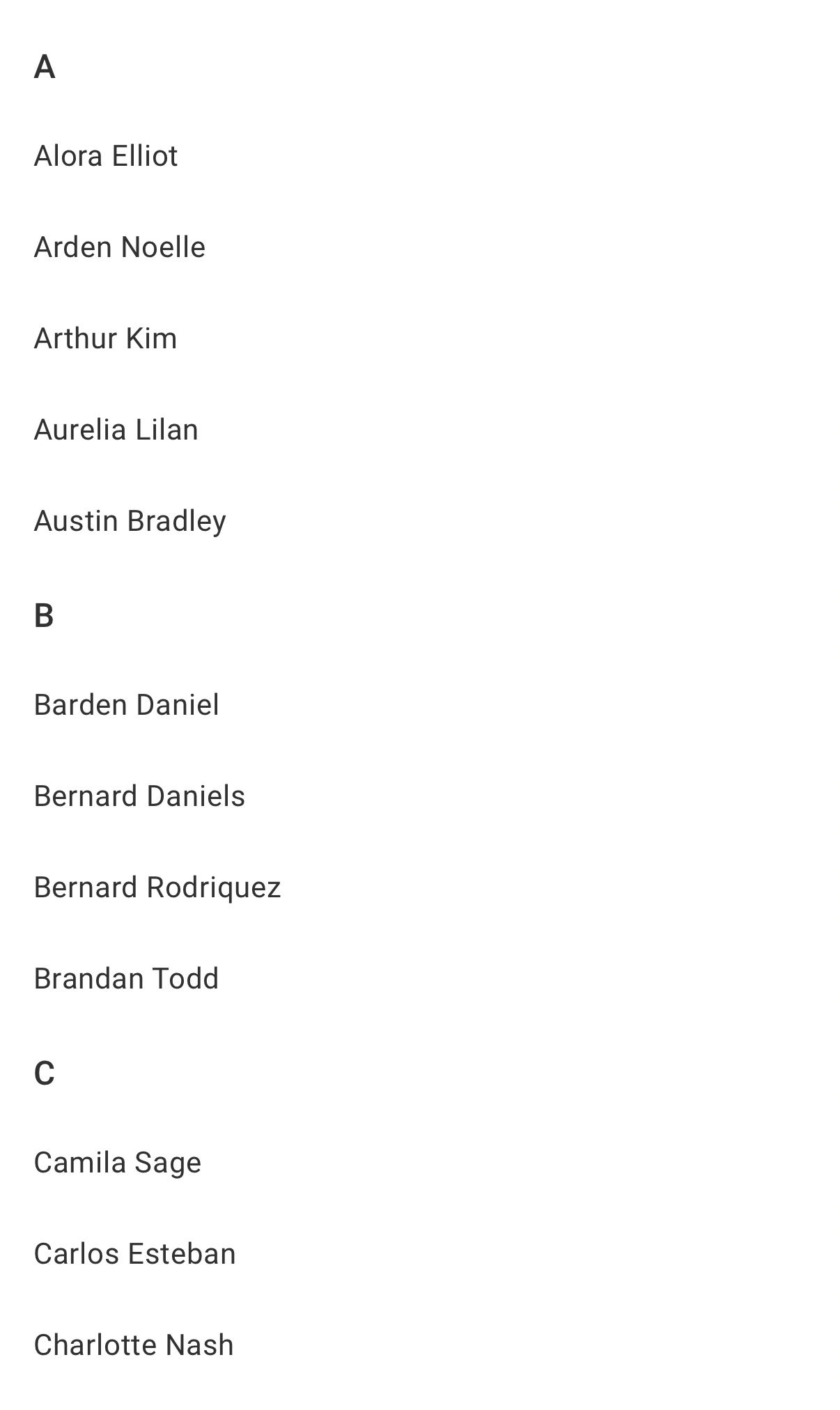 Names list