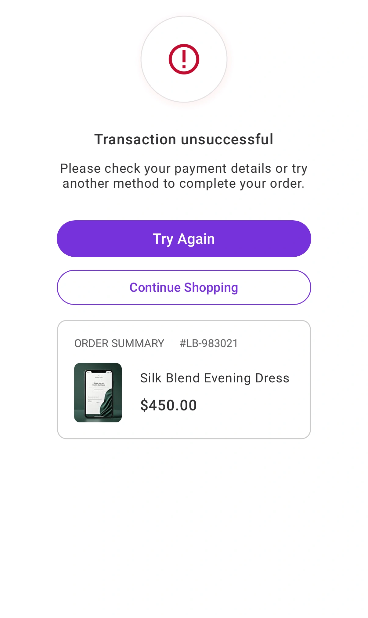 Payment failure