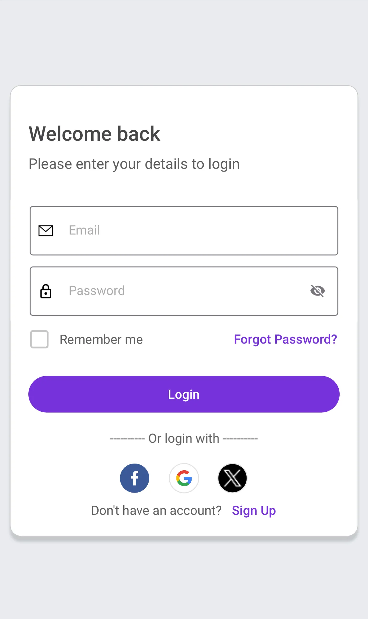 Login with social icon