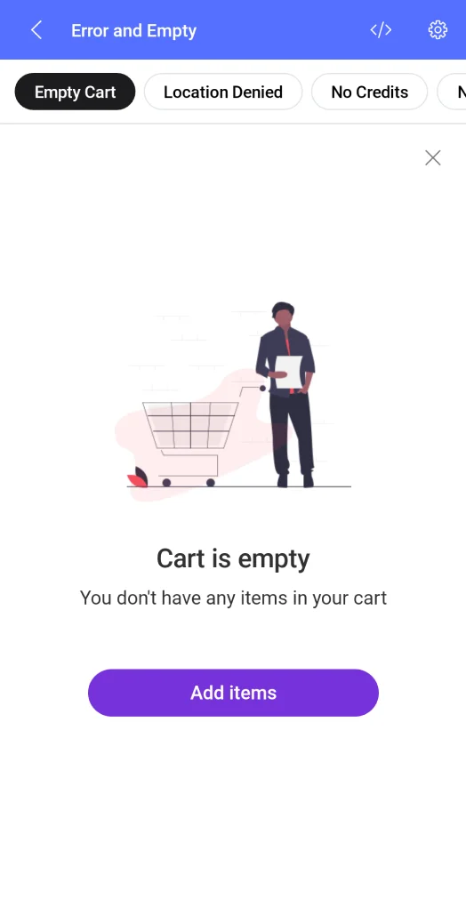 Empty cart