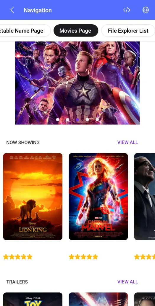 Movies page