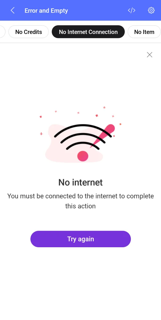 No internet connection