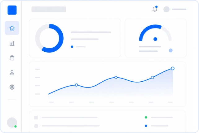 Generated dashboard screen with charts