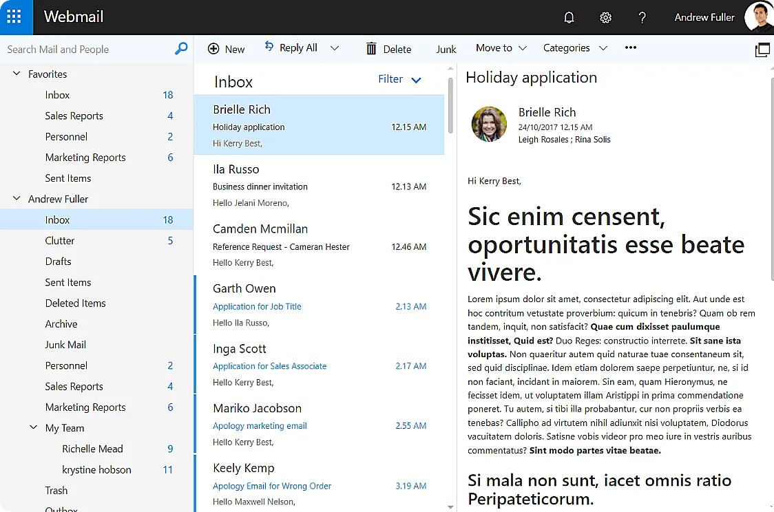 Web Mail - Interactive ASP.NET Core Showcase Apps | Syncfusion®