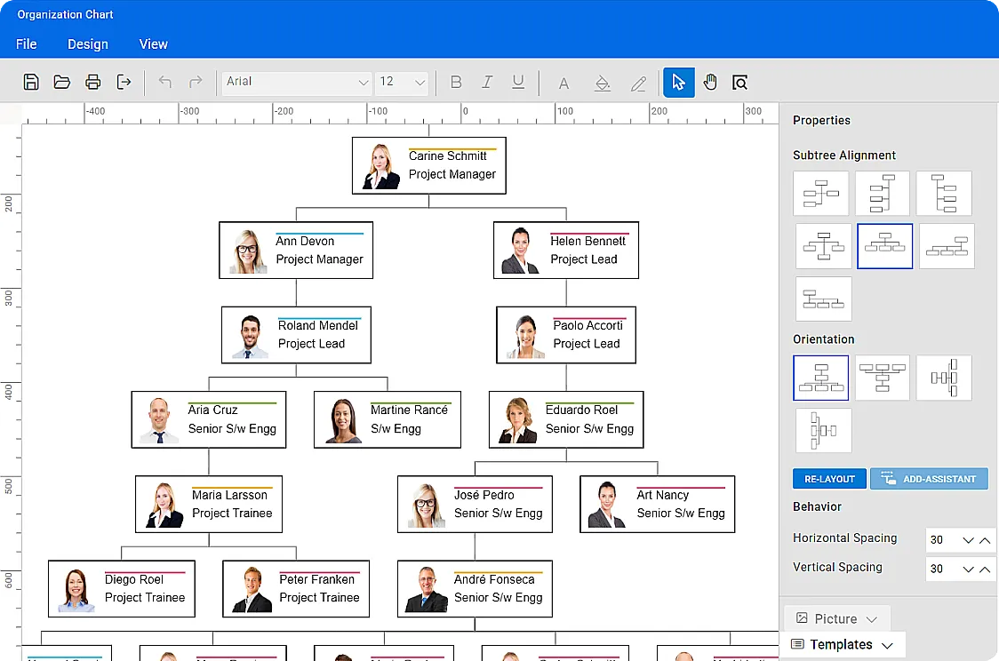Org Chart Creator - Interactive JavaScript Showcase Apps | Syncfusion®