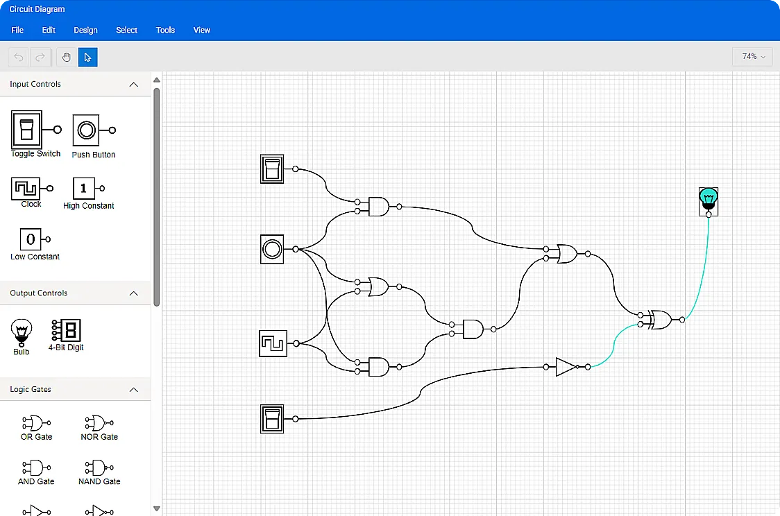 Logic Circuit Diagram - Interactive Demo Showcase Apps | Syncfusion®