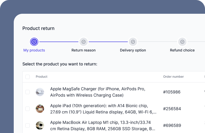 Product Return Page