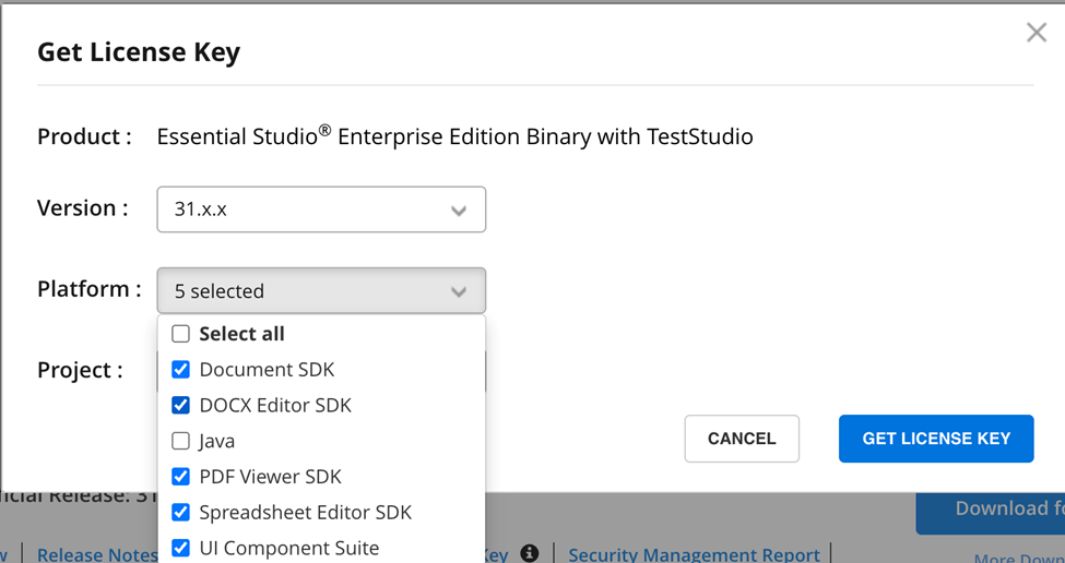 License Key Generation for SDK