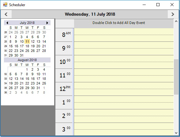 WinForms Schedule