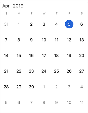 Xamarin.iOS Calendar