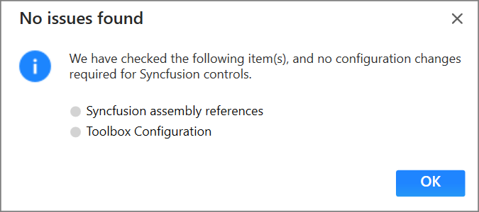 Syncfusion ASP.NET WebForms Extensions configuration wizard