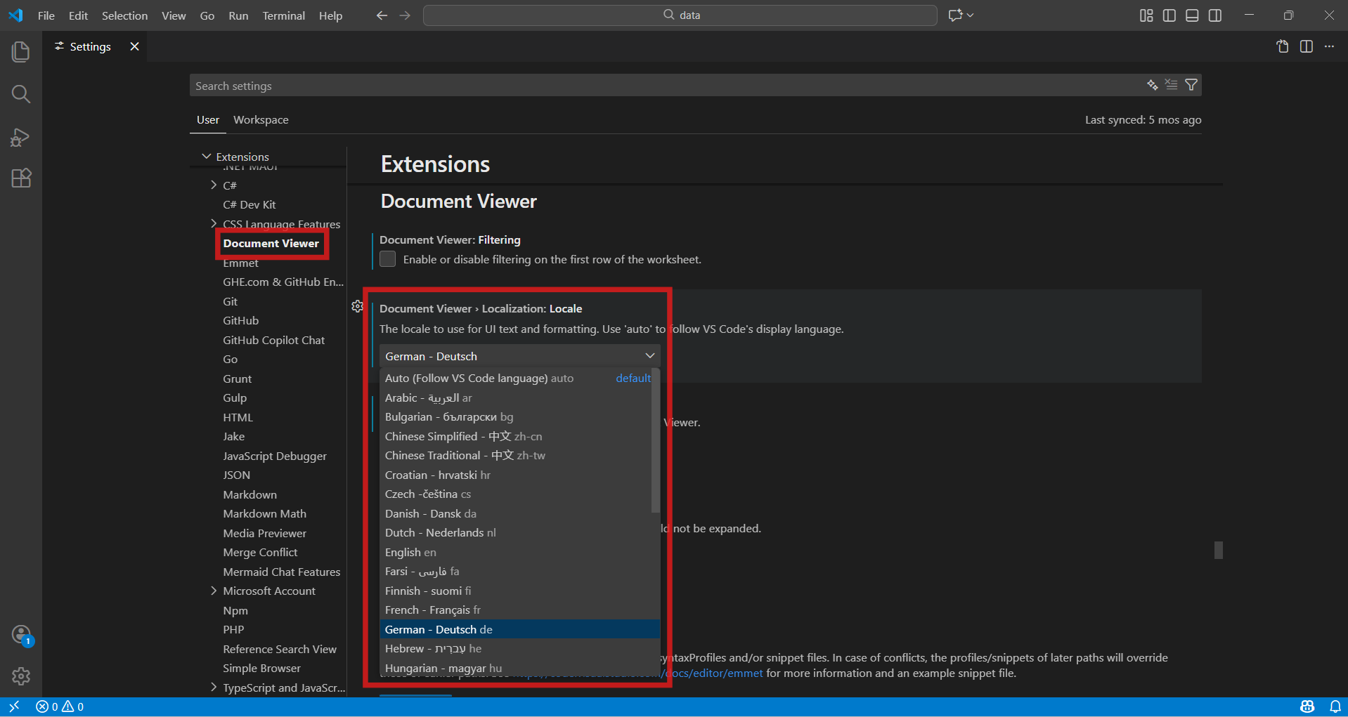 localization-Setting
