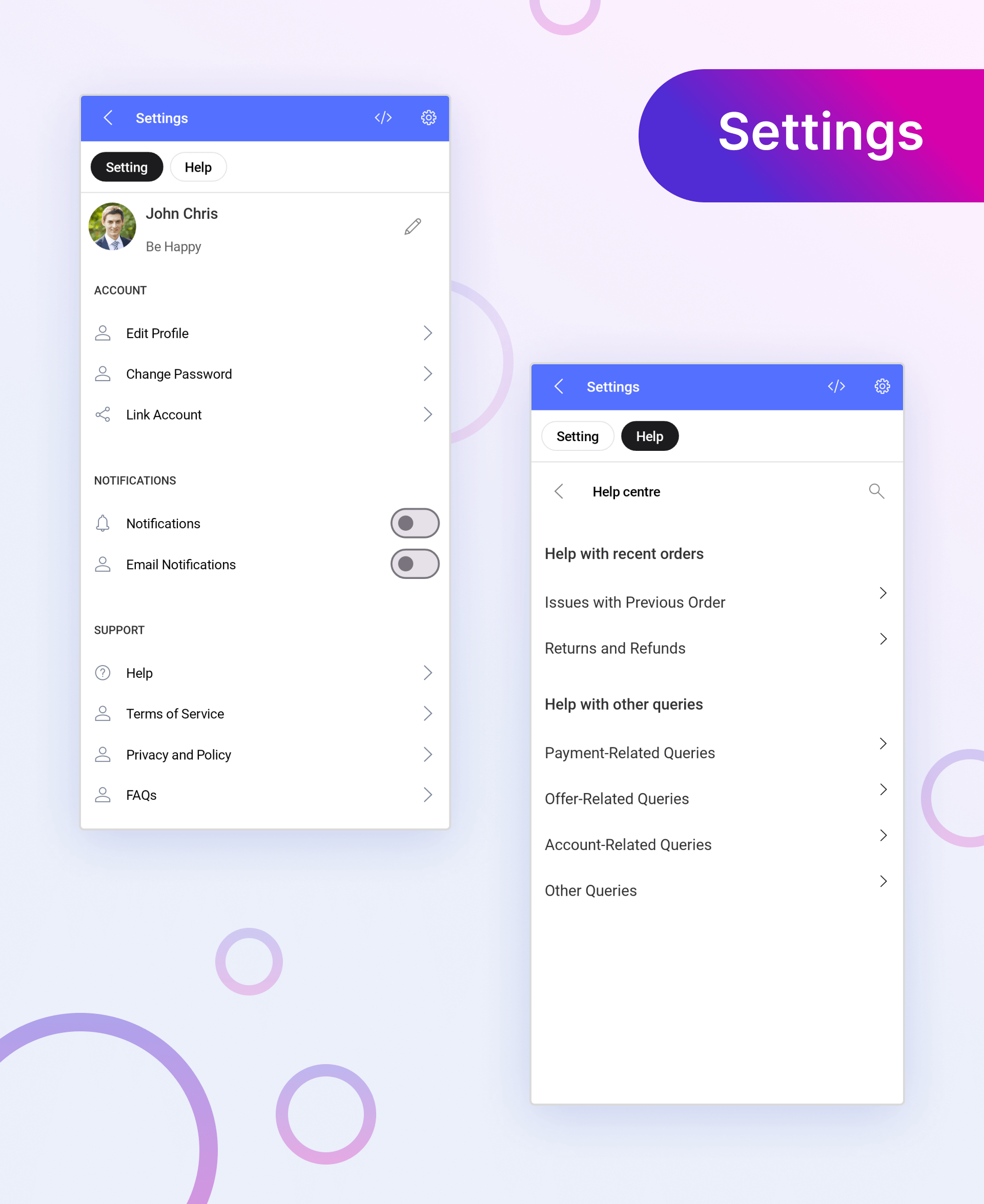 MAUI UI Kit - Settings