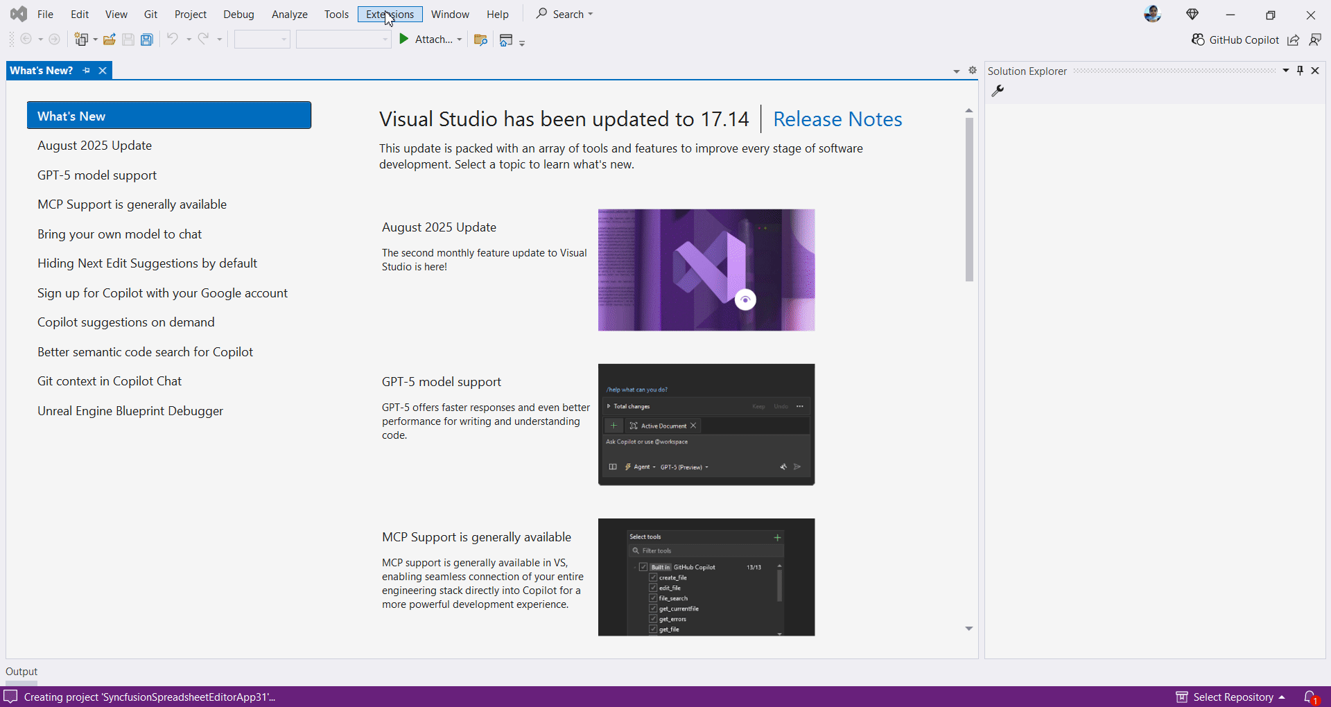 Syncfusion Spreadsheet Editor SDK Extension Create New Project
