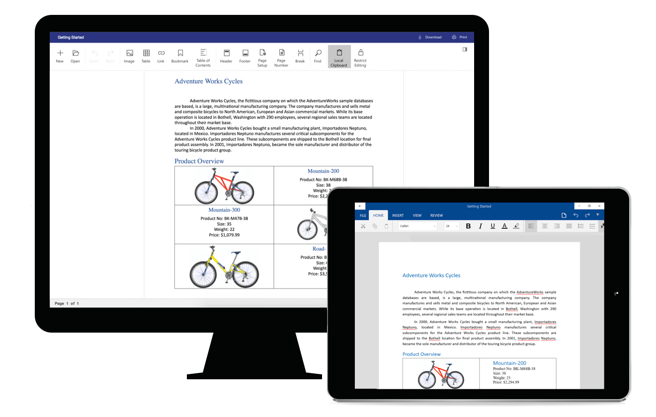 Syncfusion Word editor components